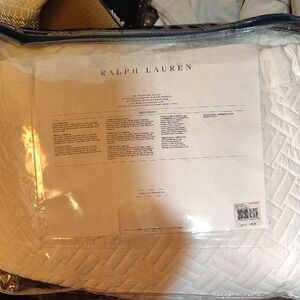 Ralph Lauren Deco White Quilted King Coverlet